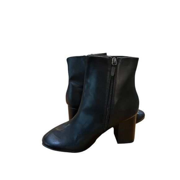 Womens Size 9 Black Platform Calf Boots Side Zip Qupid - Picture 5 of 9